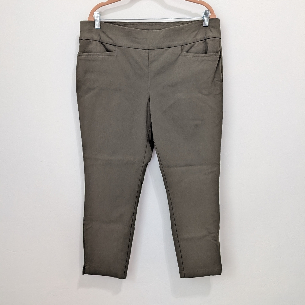 Christopher & Banks Signature Slimming Olive Green Leggings Size 16